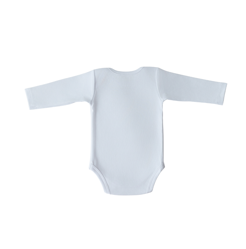 Body com gola americana e manga longa branco