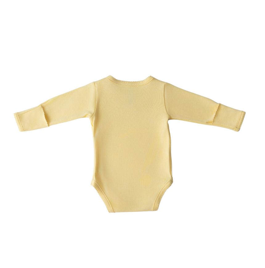 Body Kimono Manga Longa Amarelo