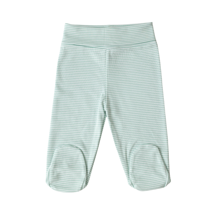Calça com Cós Alto e com pé Listrado Verde