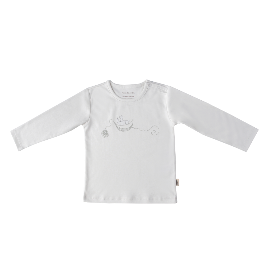 Camiseta Manda Longa Little Traveller Off White