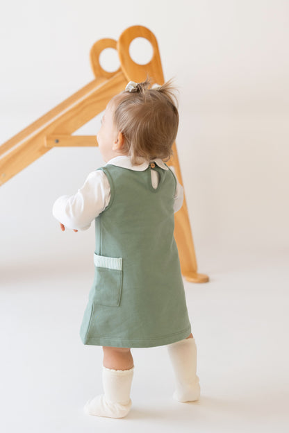 Vestido Fleece com bolso listrado