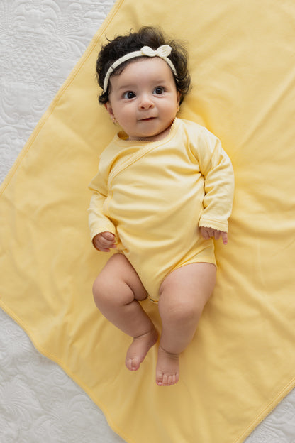 Body Kimono Manga Longa Amarelo