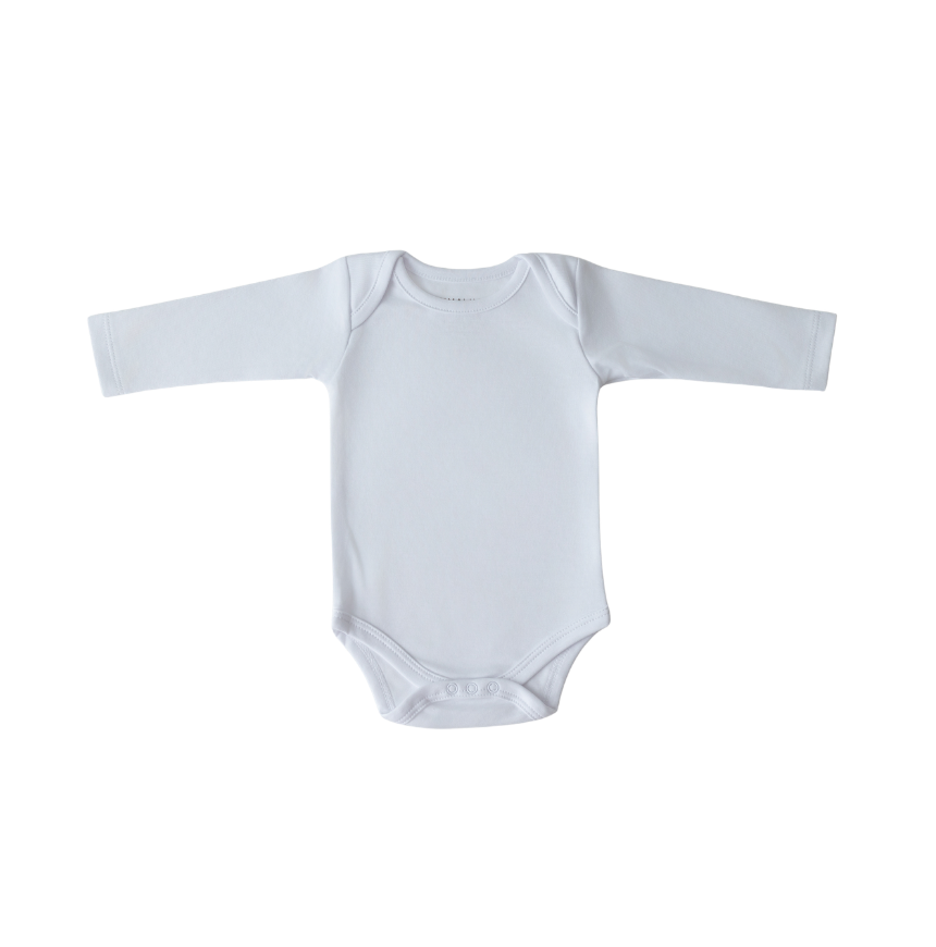 Body com gola americana e manga longa branco