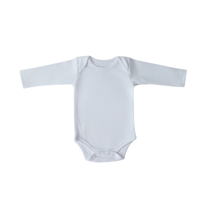Body com gola americana e manga longa branco