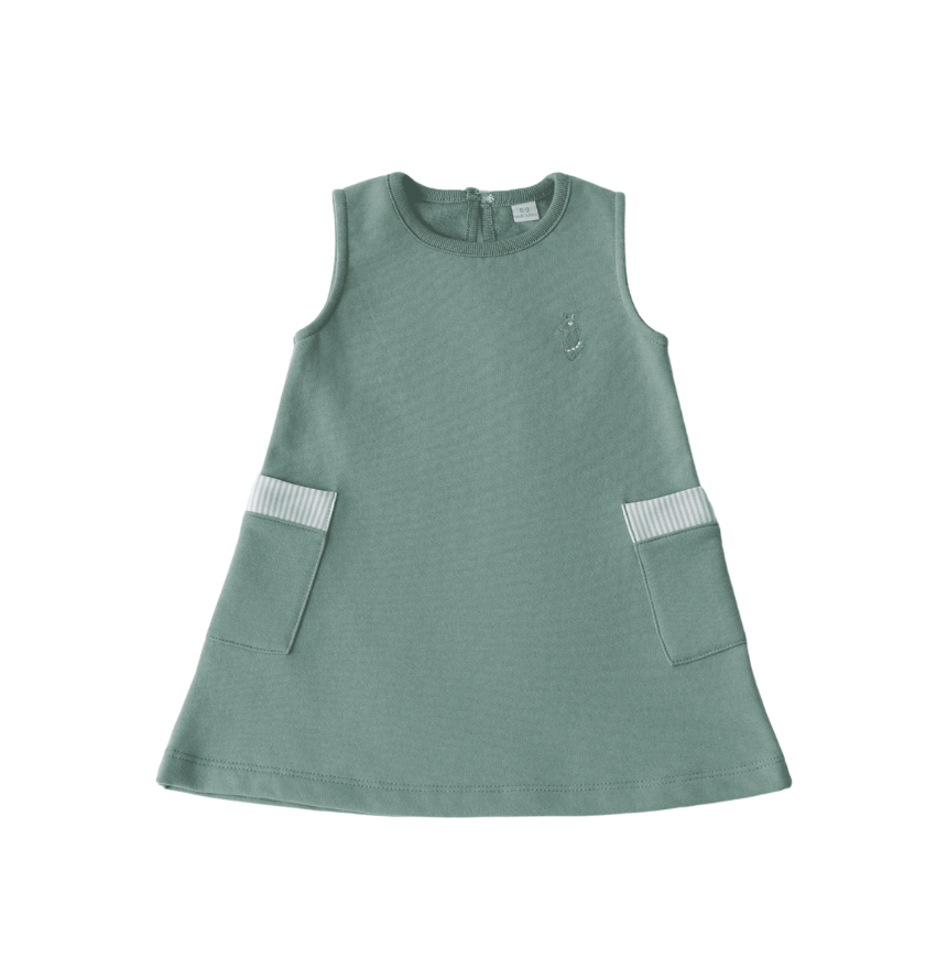 Vestido Fleece com bolso listrado