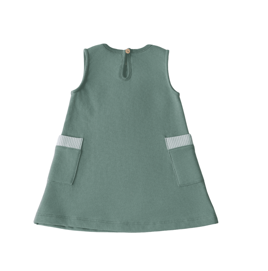 Vestido Fleece com bolso listrado
