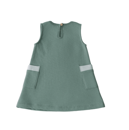Vestido Fleece com bolso listrado