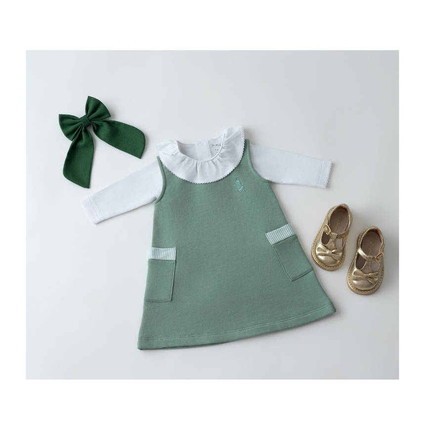 Vestido Fleece com bolso listrado