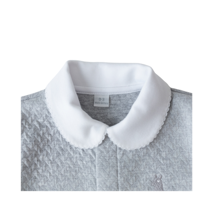 Macacão classico Jacquard com gola bebê com picueta