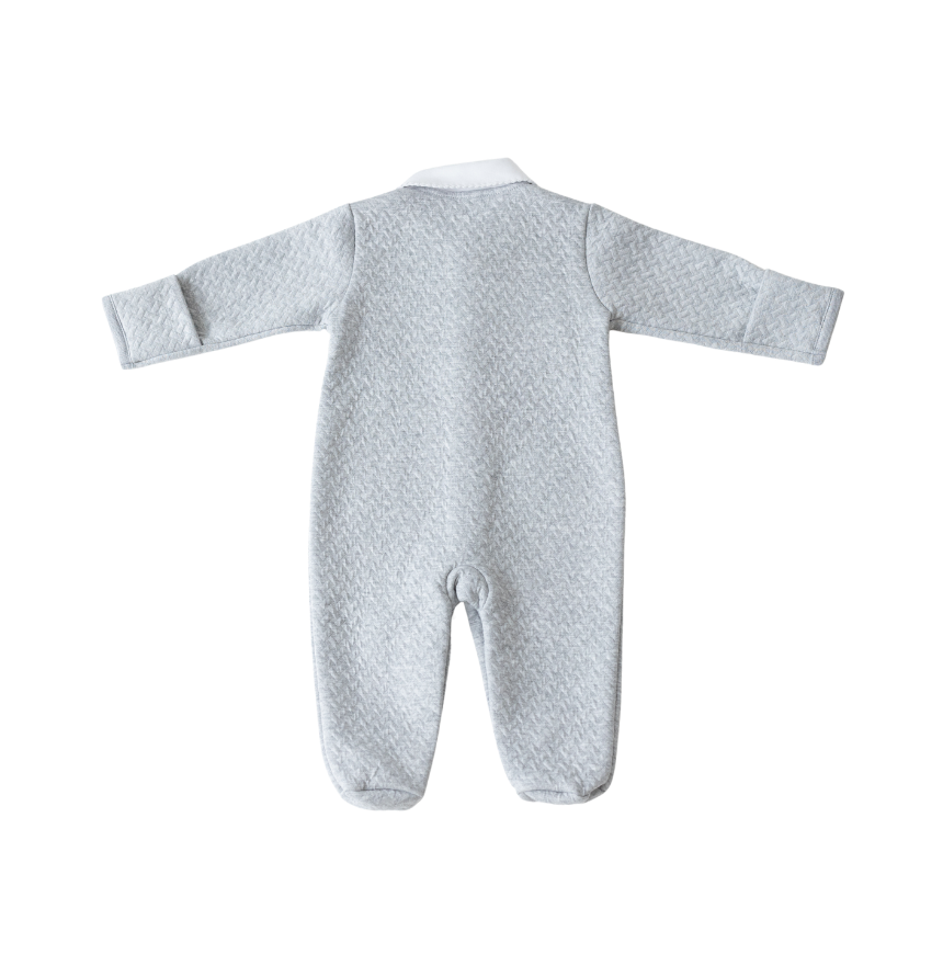 Macacão classico Jacquard com gola bebê com picueta