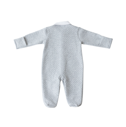 Macacão classico Jacquard com gola bebê com picueta