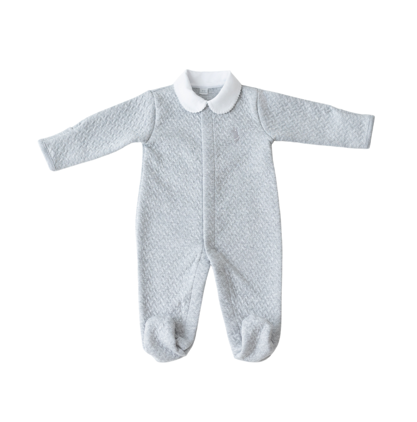 Macacão classico Jacquard com gola bebê com picueta
