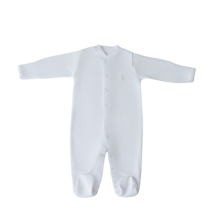 Macacão Clássico com botão Branco
