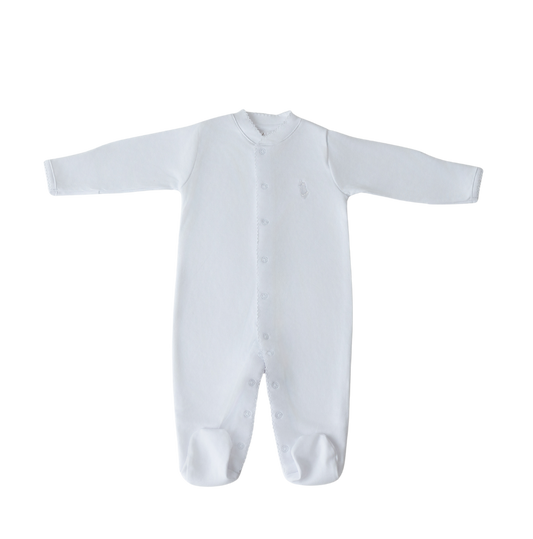 Macacão Clássico com botão Branco