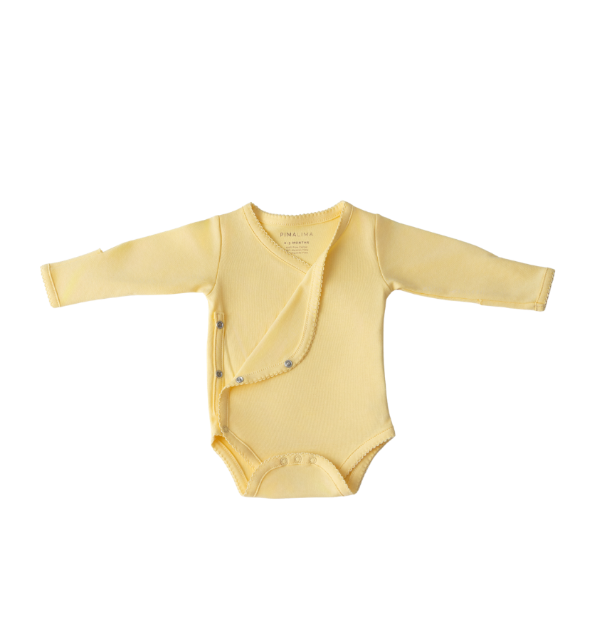 Body Kimono Manga Longa Amarelo