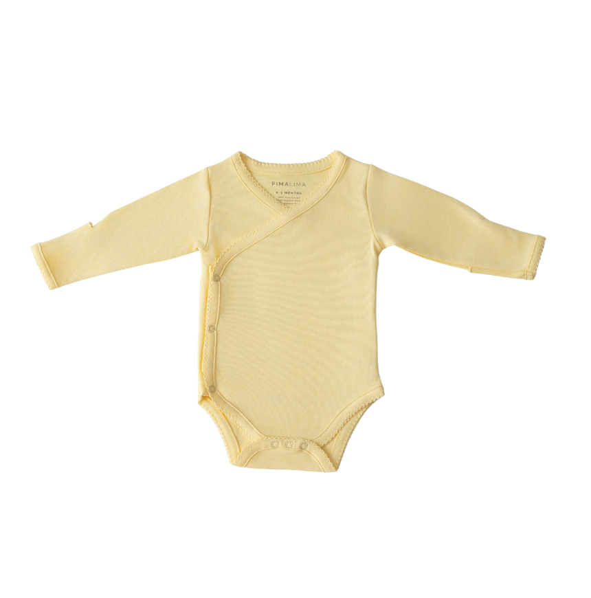 Body Kimono Manga Longa Amarelo