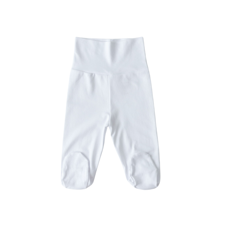 Calça com Cós Alto e com pé Branco
