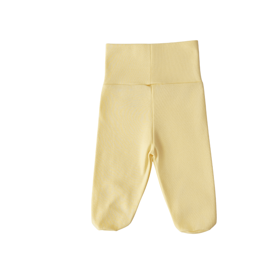 Calça com Cós Alto e com pé Amarelo