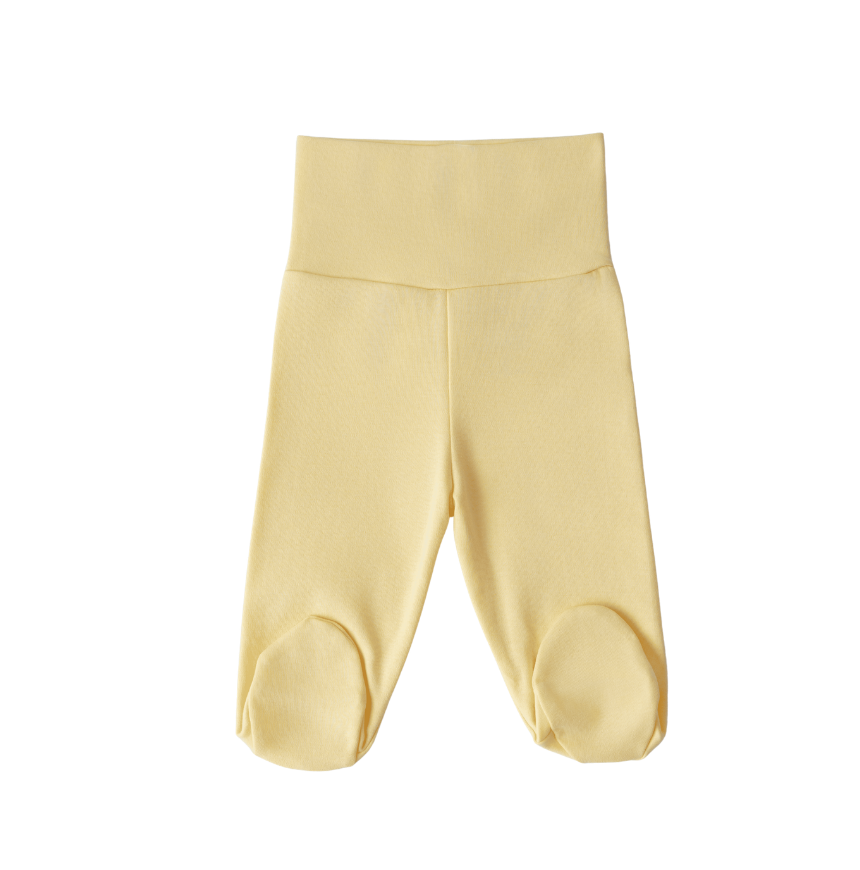 Calça com Cós Alto e com pé Amarelo