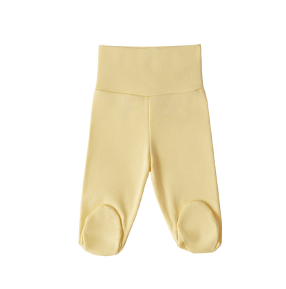 Calça com Cós Alto e com pé Amarelo