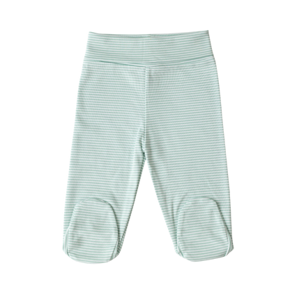 Calça com Cós Alto e com pé Listrado Verde