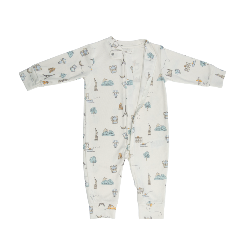 Macacão com ziper duplo Travel Branco – Pima Lima Macacão com ziper duplo Travel Branco – Pima Lima