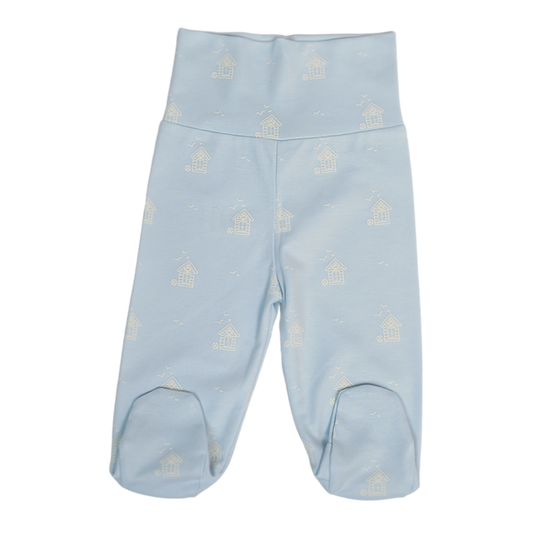 Calça com Cós Alto e com pé Hut Azul Bebe